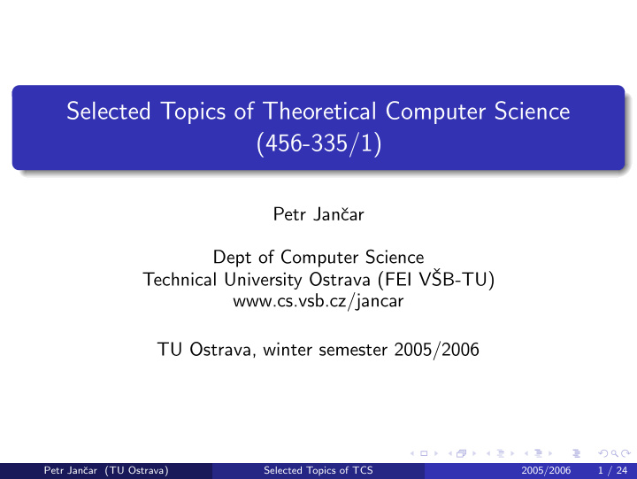selected topics of theoretical computer science 456 335 1