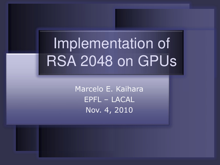 implementation of rsa 2048 on gpus