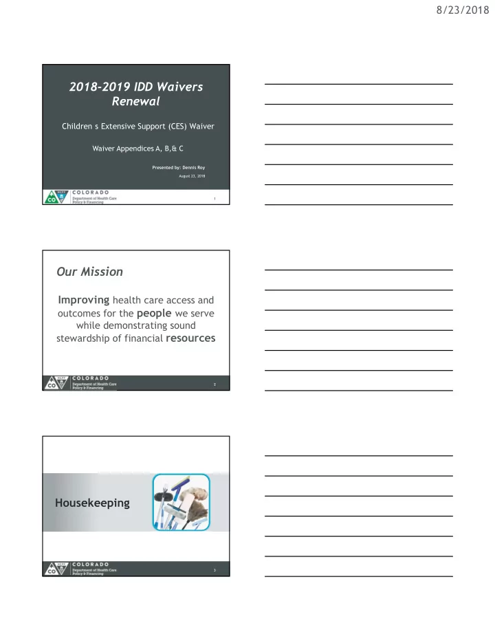 2018 2019 idd waivers renewal