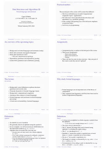 Data Structures and Algorithms III  WS 1920  SfS / University of Tbingen  . ltekin,