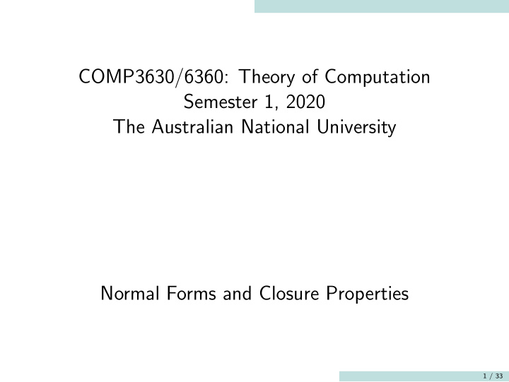 comp3630 6360 theory of computation semester 1 2020 the