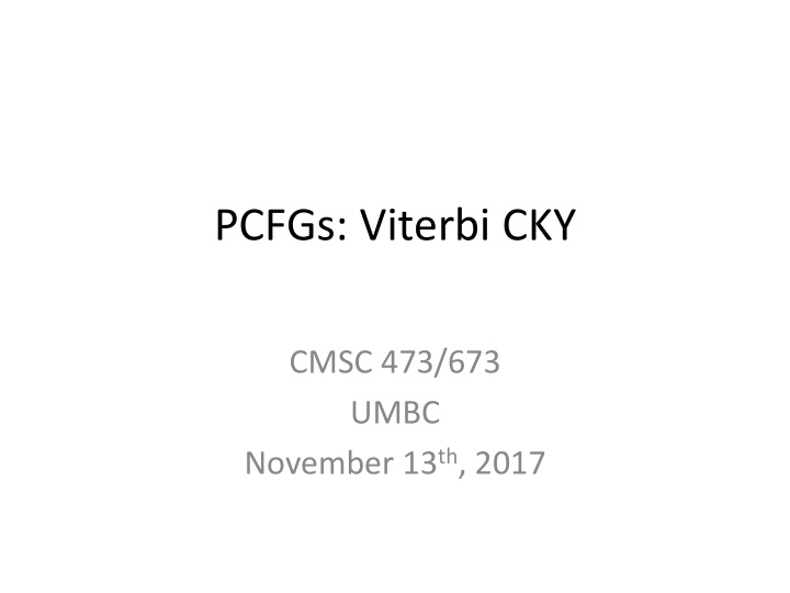 pcfgs viterbi cky