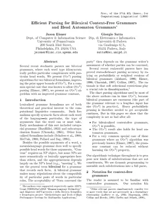 Proc.  of  the  37th  ACL  (Assoc.  for  Computational  Linguistics)  (1999)  Ecien  t  P