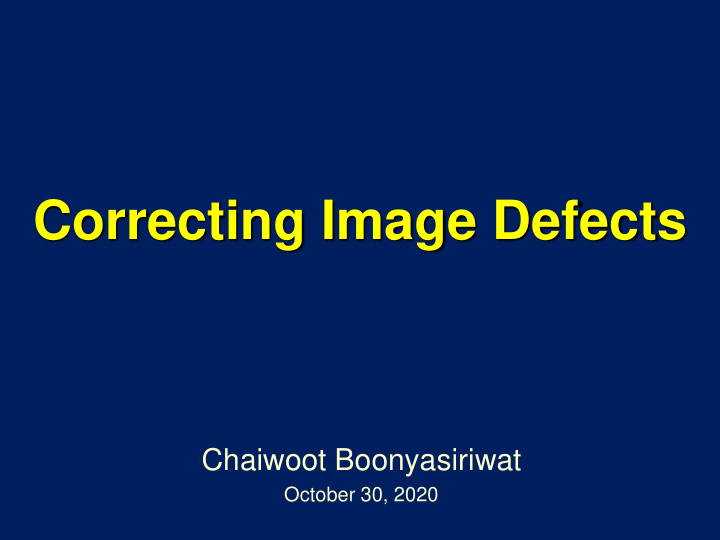 correcting image defects