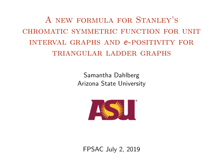 a new formula for stanley s chromatic symmetric function