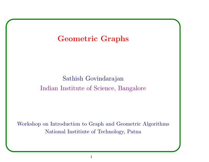 geometric graphs