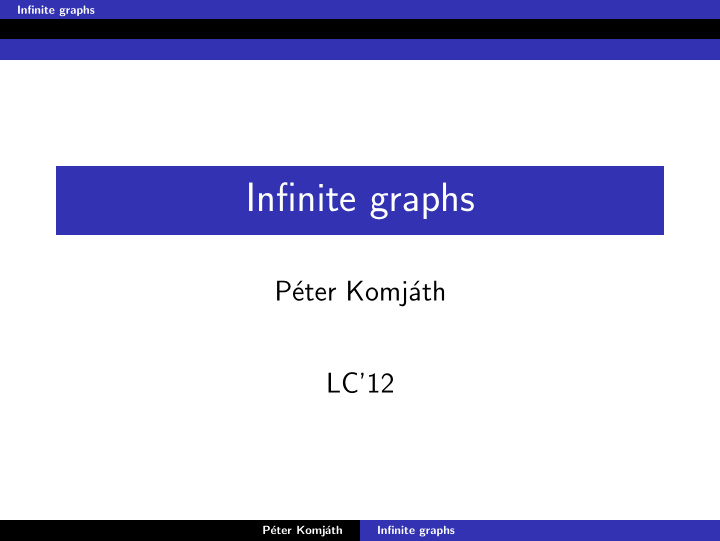 infinite graphs