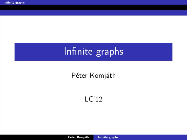 infinite graphs