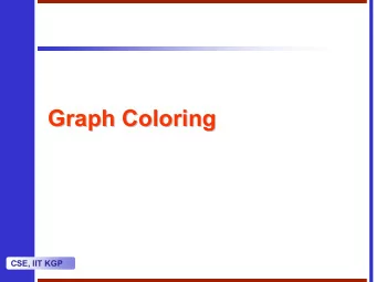 Graph Coloring  Graph Coloring  CSE, IIT KGP  K- - coloring  coloring  K   A A k  k-  -coloring