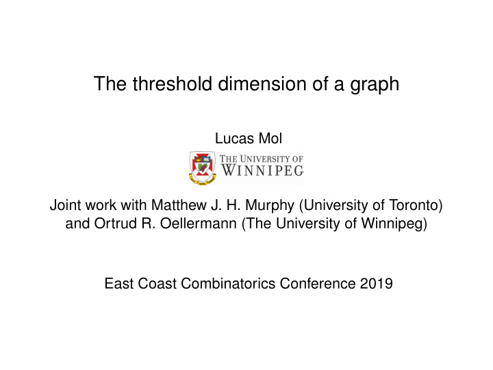 the threshold dimension of a graph