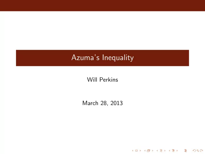 azuma s inequality