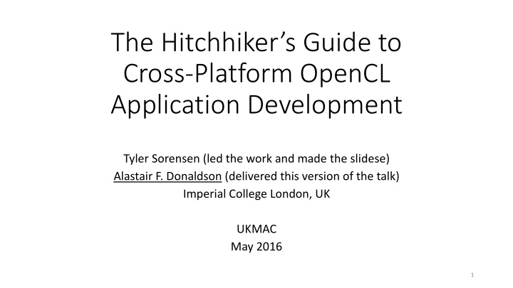 cross platform opencl application development