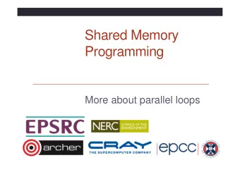 Shared Memory  Programming  More about parallel loops  LASTPRIVATE clause  Sometimes need the