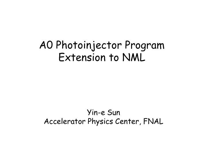 a0 photoinjector program extension to nml