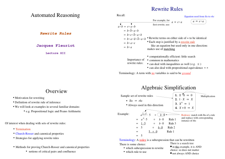 rewrite rules automated reasoning