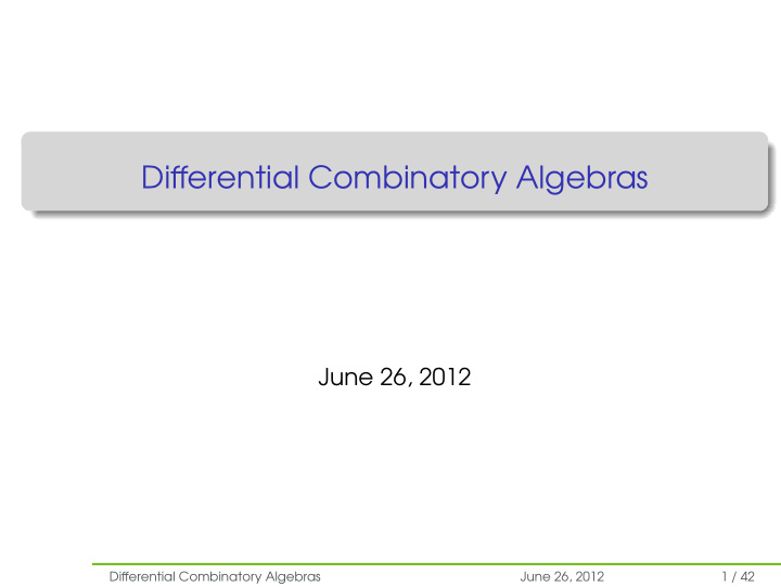 differential combinatory algebras