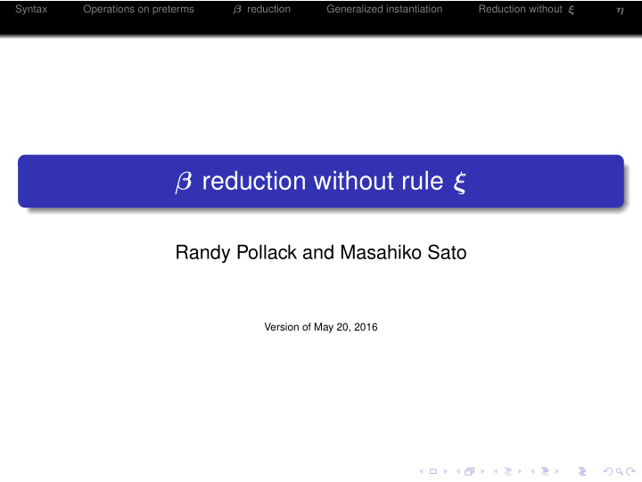 reduction without rule