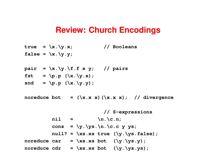 review church encodings