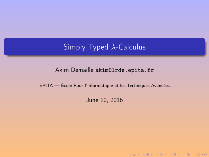 simply typed calculus