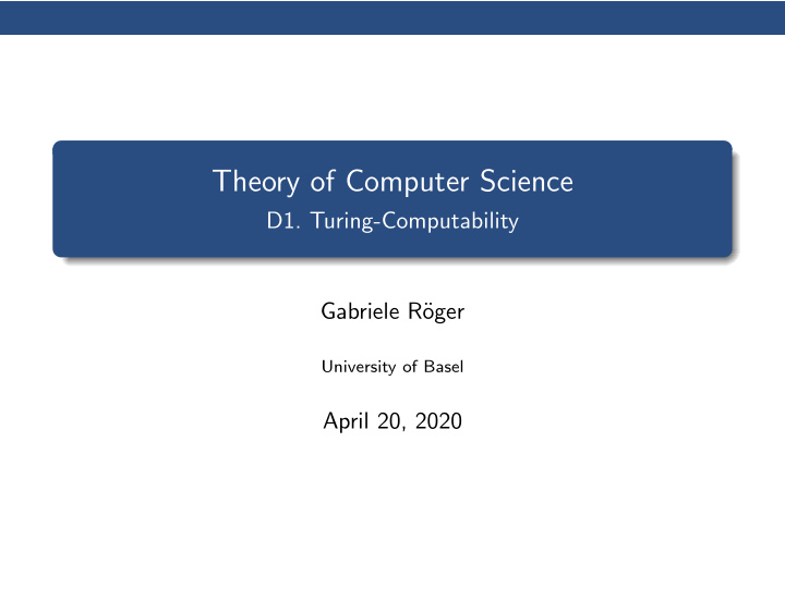 theory of computer science