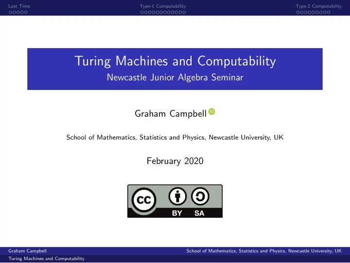 turing machines and computability