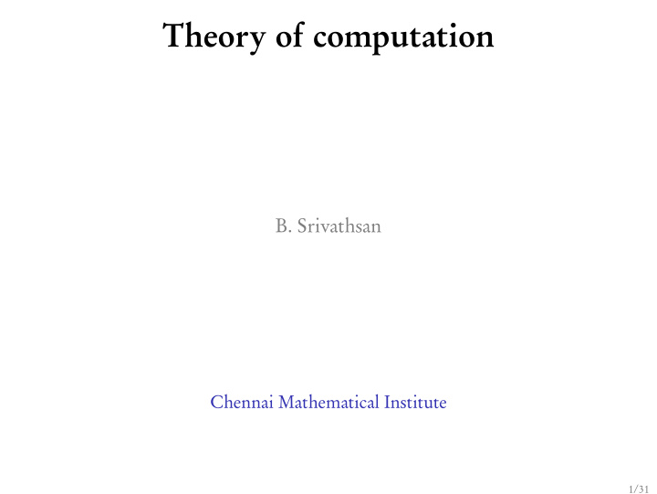 theory of computation