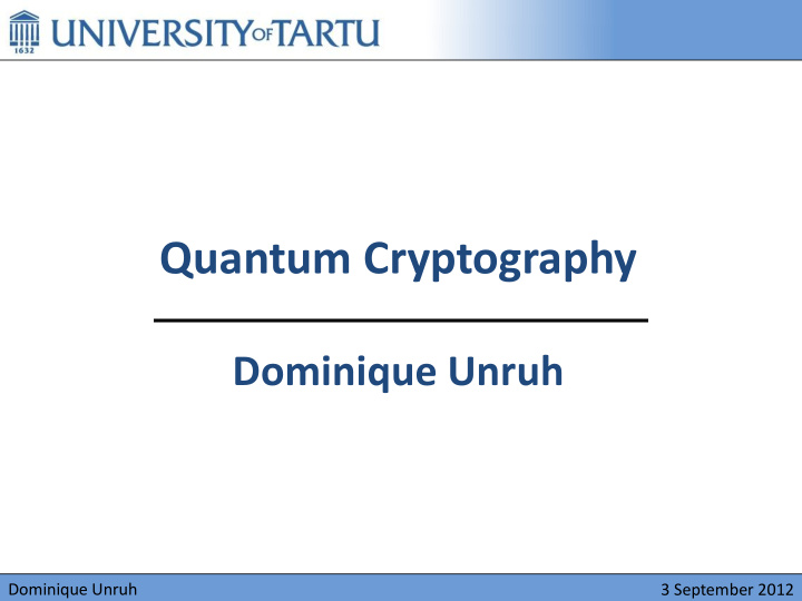 quantum cryptography