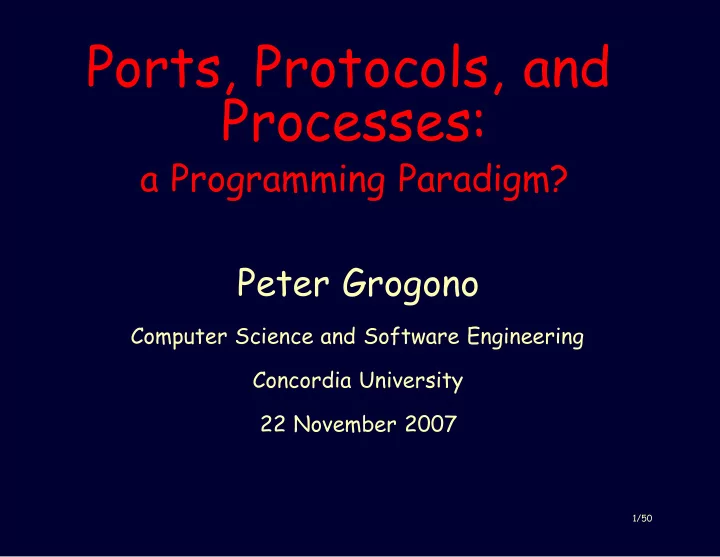 ports protocols and processes