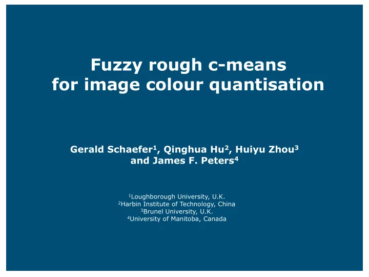 for image colour quantisation