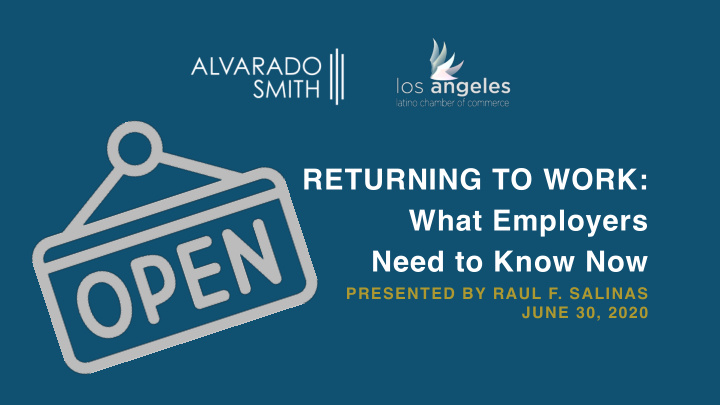 returning to work what employers need to know now
