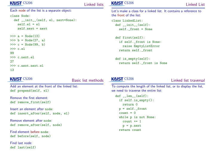 linked lists linked list