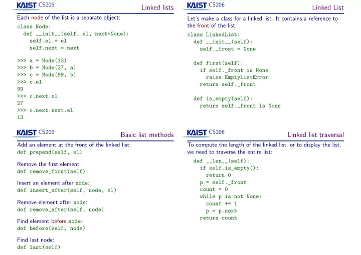 linked lists linked list