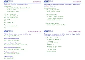 Linked lists  Linked List  Each node of the list is a separate object:  Lets make a class for a