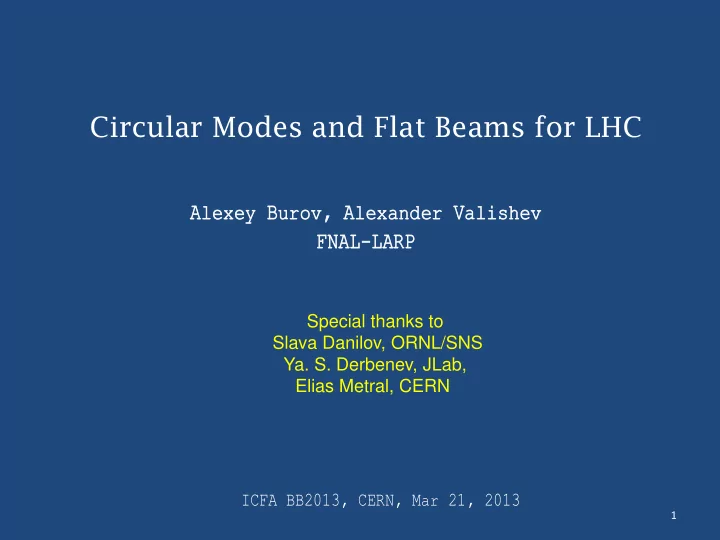 circular modes and flat beams for lhc