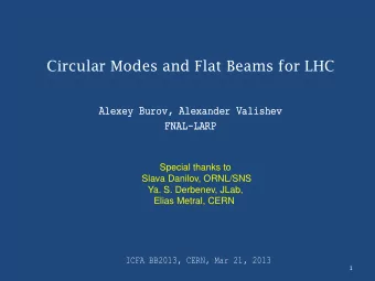 Circular Modes and Flat Beams for LHC  Al  Alex  exey  ey Bu  Buro  rov,  v, Al  Alex  exan  ande