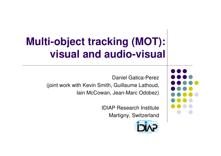 multi object tracking mot visual and audio visual