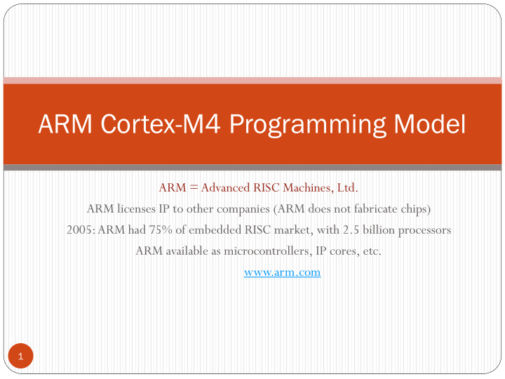 arm cortex m4 programming model
