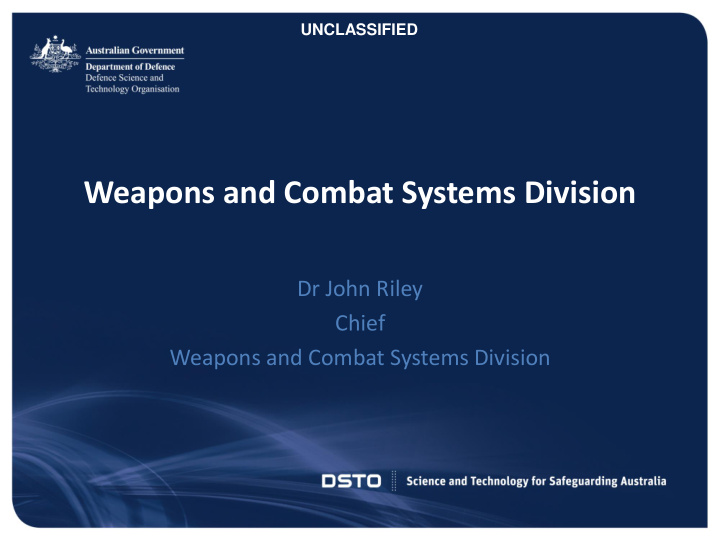 weapons and combat systems division