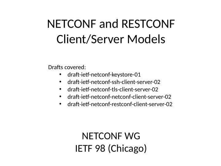 netconf and restconf client server models