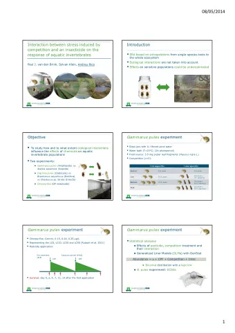 08/05/2014  Interaction between stress induced by  Introduction  competition and an insecticide on