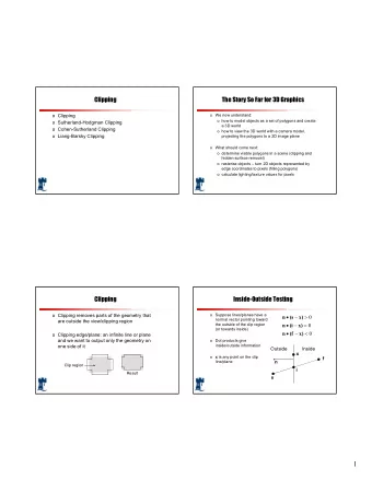 1  Clipping Points Against a View Volume  Remember the Plane Equation? Given a point A on the