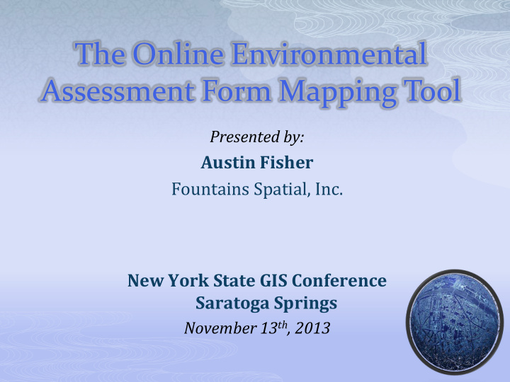 the online environmental assessment form mapping tool