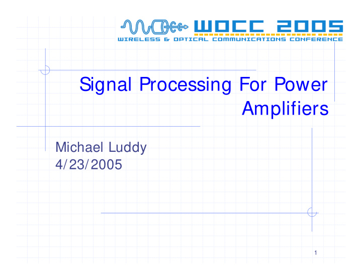 signal processing for power amplifiers