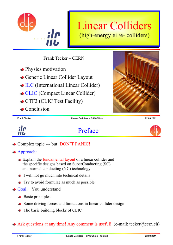linear colliders
