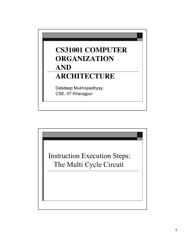 cs31001 computer organization and architecture