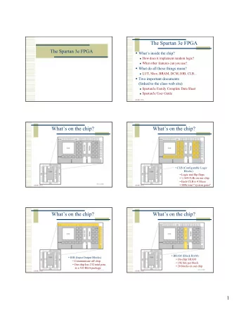 The Spartan 3e FPGA  The Spartan 3e FPGA  Whats inside the chip?  How does it implement