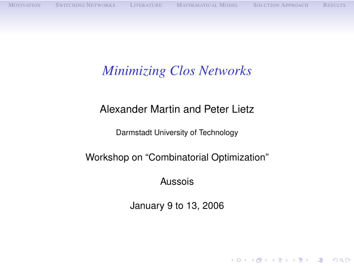 minimizing clos networks