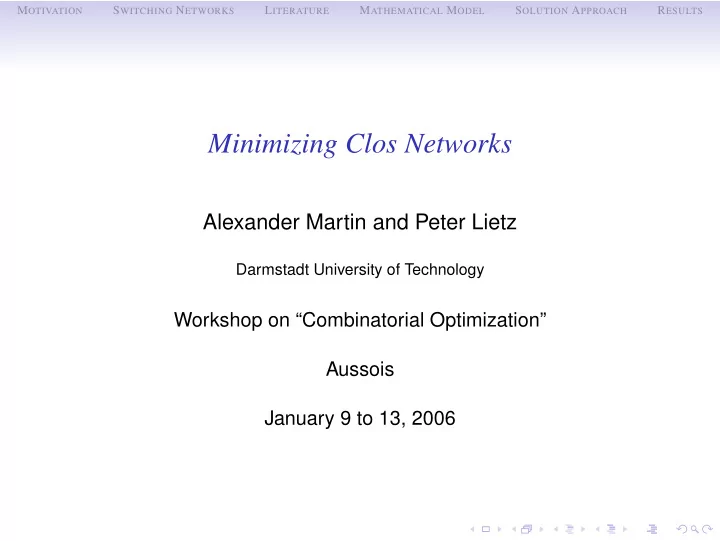 minimizing clos networks
