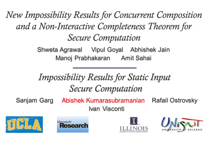 new impossibility results for concurrent composition