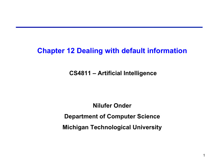 chapter 12 dealing with default information